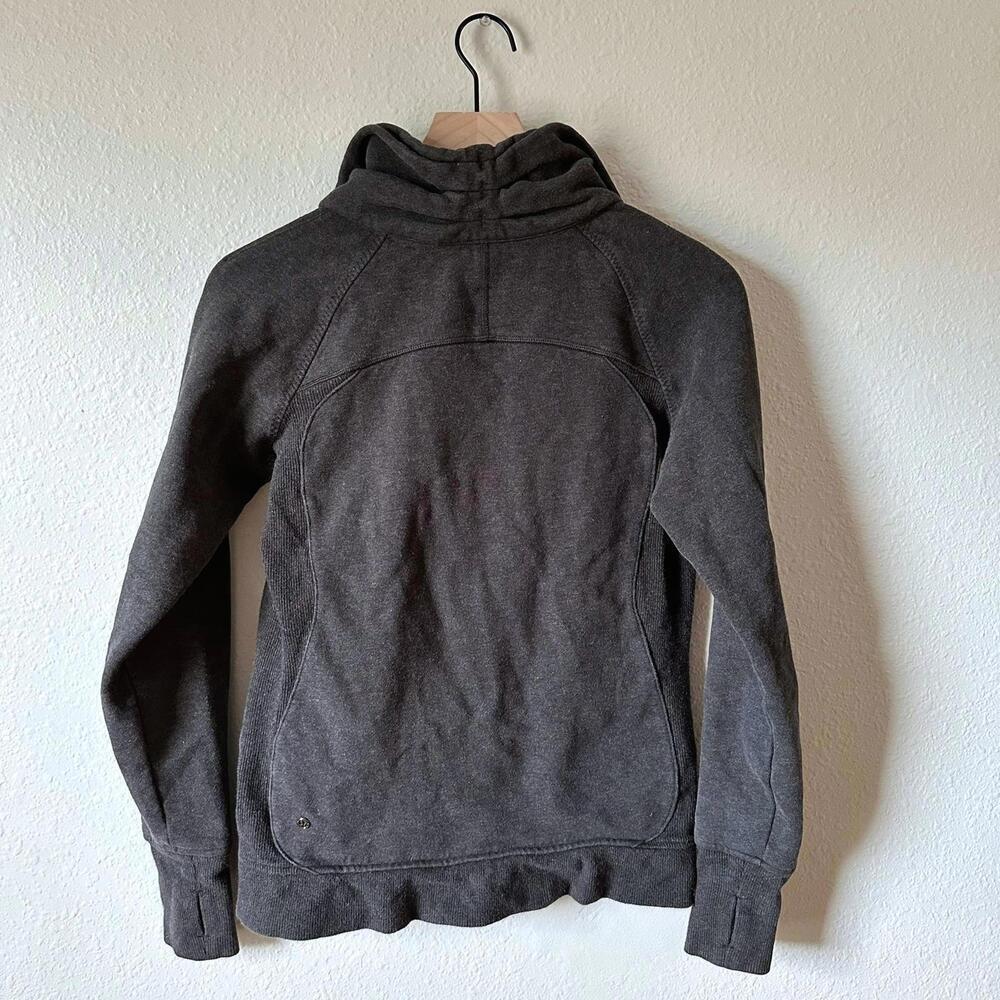 Lululemon Cozy Cuddle Up Fleece Jacket Heathered Black / Black Size 8 EUC - Picture 5 of 9